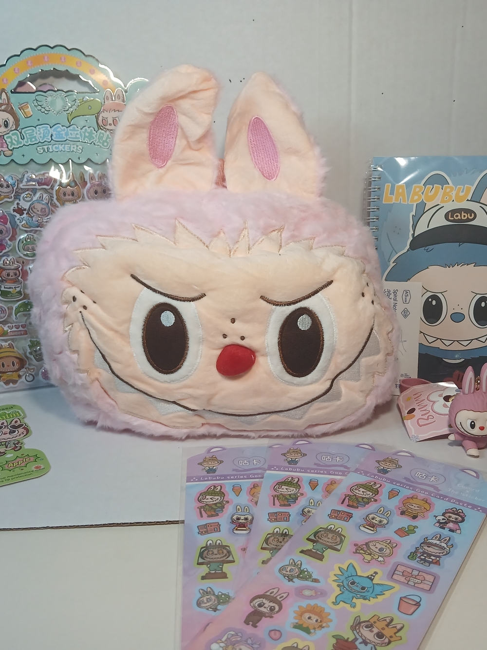 Plush Pink Bunny Backpack Bundle